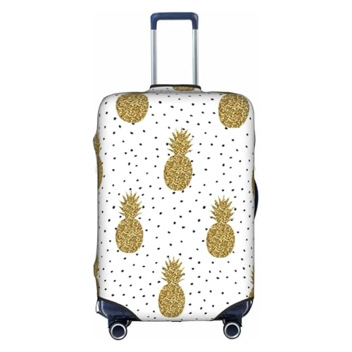 Gold Glitter Pineapples Fruit Print Suitcase Protector Dust-Proof Case Men Women Travel Fits 18-32 Inch Luggage