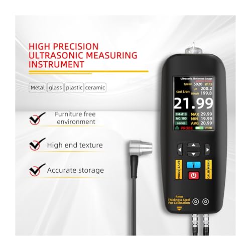 Thickness Gauge, Paint Thickness Gauge, Ultrasonic Cermet High Precision Composite Tester 0.01-300mm Resolution Detector for Cars miniatura 3
