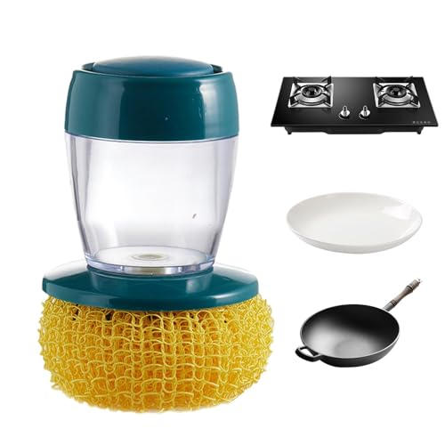 1/3 pennelli erogatori di sapone – Pennello dispenser ricaricabile, pennello palmare trasparente aggiungere liquido, multiuso per lavello, lavastoviglie, erogatore di sapone per lavello e fornello