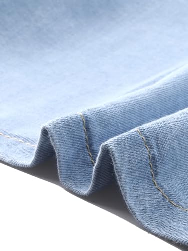 Image of Allegra K Denim Dress for Women's Long Sleeve Button Down A-Line Belted Classic Jean Dresses
