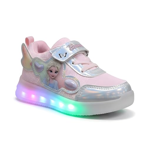Image of HOOH Kids Girls Light Up Walking Shoes with Velcro Closure for up to 10 Years