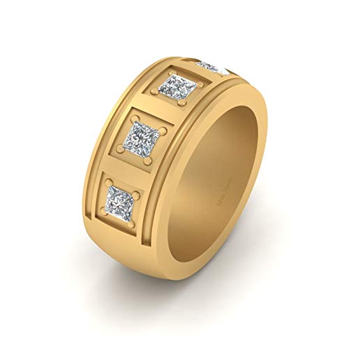 Bague homme argent sterling diamant blanc princesse, le cadeau idéal pour marquer un anniversaire