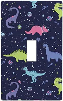Dinosaur Single Toggle Light Switch Cover Plate Decorative Cute Blue 1-Gang Suitable for Boy Girl Kids Room Home Office 4.5" x 2.76"