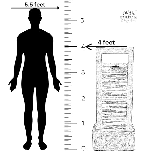 Expleasia, Exuberant & Luxury Decor 4Ft Rippled Slate Water Fall, Water Fountain For Home Big Size, Water Fountain For Home Vastu, Fountain For Home Decor Waterfall (44X31X120 Cm)