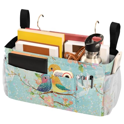 FRODOTGV Bedside Hanging Storage Bag Hanging Bag Organizer for Books Mobile Phones Keys Water Bottle Parents' Day Bird Family