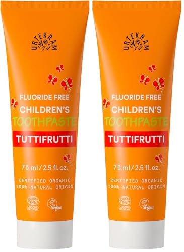 Image of Urtekram Toothpaste - Trutti Frutti - Childrens - Vegan, Organic, Natural Origin, 75 ml (Pack of 2)