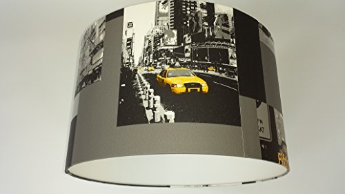 12"/30 CM NEW YORK YELLOW TAXI WALLPAPER LIGHTSHADE..HANDMADE IN UK..