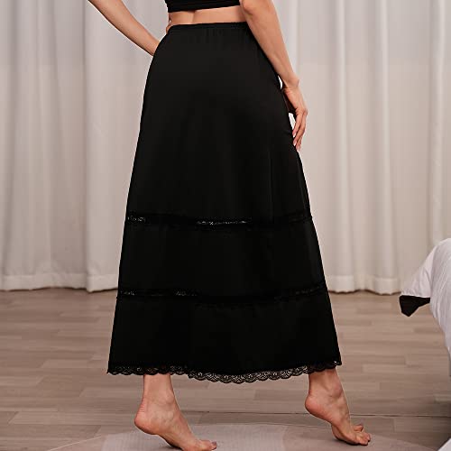 Image of MANCYFIT Half Slip for Women Under Dresses Full Length Long Under Skirt with Lace 36 inch