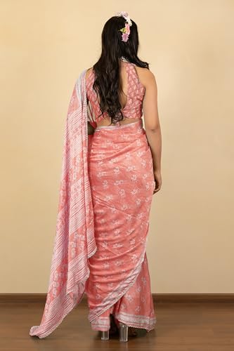 Image of MIRCHI FASHION Women Saree Leheriya Print Chiffon | Lightweight Traditional Sari for Farewell and Wedding Ceremonies with Unstitched Blouse Piece
