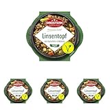 DREISTERN Linseneintopf 400g I Mit Kartoffeln & Gemüse I Veganes Fertiggericht in Mikrowellenschale I Lange Haltbarkeit dank natürlicher Konservierung I Hausmacher Qualität (Packung mit 4)