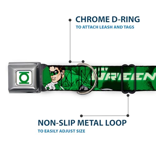 Collier de chien Green Lantern nylon ajustable de 9 à 38 cm blanc vert - 6