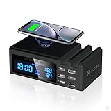 🎀ZUVERLÄSSIGE QUALITÄT🎀: Nehmen Sie flammgeschütztes ABS + PC-Gehäuse, tragbare Größe (140x80x50mm) und nur 300 g mit einem leistungsstarken 48 W / 12A USB-Ladegerät an, das sich hervorragend zum Aufladen zu Hause, im Büro und für Reisen usw. eignet.
