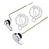 Canomo 2 Packs Chrome Finish Side Mount Toilet Tank Flush Lever Handle with 2 Pieces Stainless Steel...