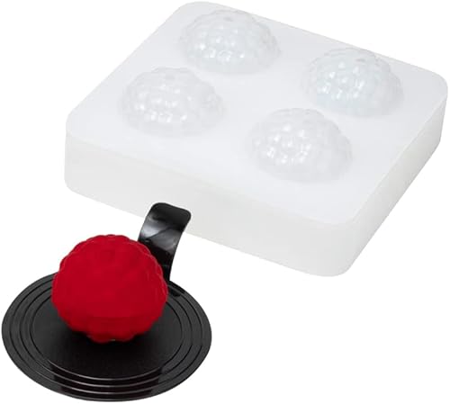 Miniatura 25 de Pastry Tek - Molde cuadrado para magdalenas con 8 cavidades, 1 molde cuadrado listo para horno, flexible, congelable, silicona blanca Petit Four