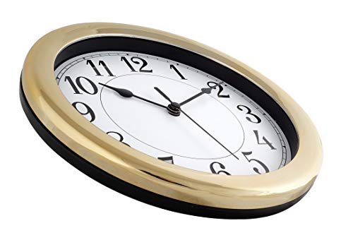 Ishiwa 8.5 Inch Simply High-End Plastic Decorative Wall Clock, Water Resistant, Special For Small Space, Office, Boats, Rv (W86009 Gold-Plated) #TOP4