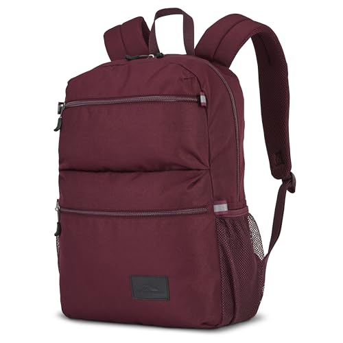 High Sierra Everclass Backpack - Travel or Work Laptop Bookbag with 360 Reflectivity Dual Water Bottle Pockets & Fits Laptops Up To 15.6 One Size Maroon