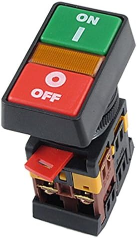 ON OFF START STOP Push Button with Light Indicator Momentary Switch, Red/Green Power