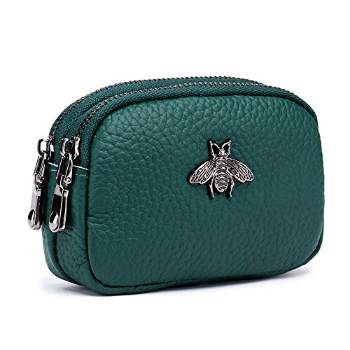 Women Leather Mini Coin Solid Color Purse Bee Style Small 2