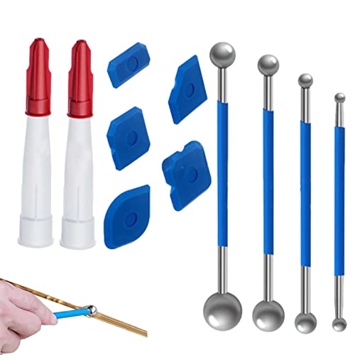 Strumento per la rimozione della malta - Kit di attrezzi per la rimozione del mastice - Cazzuola in silicone Rimuovi raschietto Caulk Remover Raschietto angolare per colla per vetro per bagno Shangjia