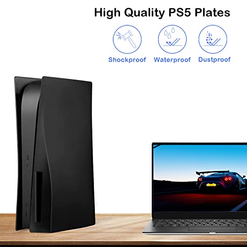 Image of Face Plate Cover Shell for PS5 Disc Edition Console Faceplates, Accessories Compatible with PlayStation 5 Protective Replacement Panels (Black)