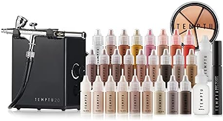 TEMPTU 2.0 Deluxe Complete Airbrush Kit: Airbrush Makeup Set for Pros | Includes Blushes, Highlighters, S/B Foundation, Contour & Bronzer Colors, & Concealer | Lightweight, Travel-Friendly, Pack of 1