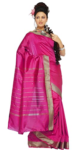 Womens Indian Ethnic Traditional Banarasi Art Silk Saree Sari Wrap Fabric Dress Drape