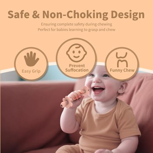 Image of 6 Pack Baby Teether Straws Silicone Teething Tube Stick Toy