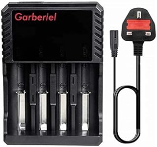 Battery Charger 4-slot Universal Intelligent Battery Charger 3.7v Li-ion Rechargeable Battery Chargers for 26650 18350 17670 18700 21700 20700 RCR123 Lithium-ion Batteries