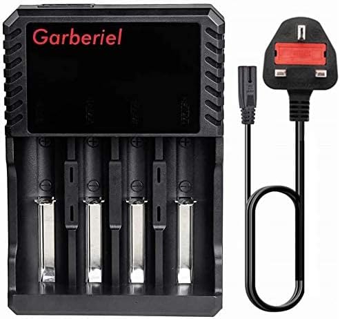 Battery Charger 4-slot Universal Intelligent Battery Charger 3.7v Li-ion Rechargeable Battery Chargers for 26650 18350 17670 18700 21700 20700 RCR123 Lithium-ion Batteries