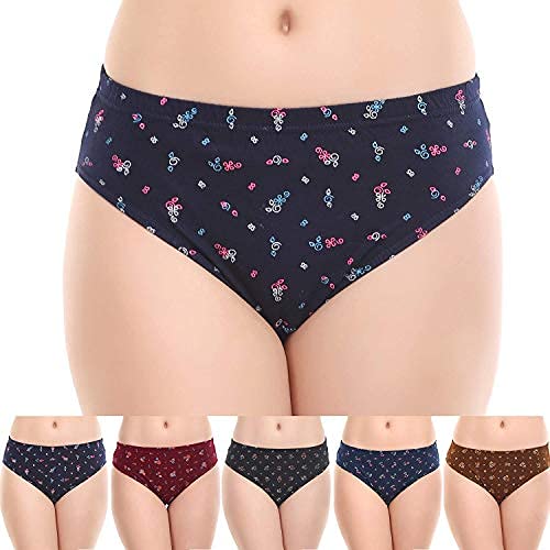 Image of Rupa Jon Women's Aishwarya Cotton Printed Panties (Pack of 10) (Colours May Vary) (XXX-Large), Multicolour (Printed P10 110)