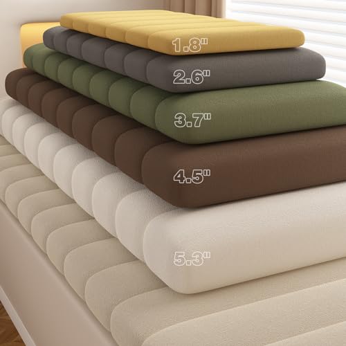 Custom Window Seat Cushions Indoor,Anti Cat Scratch Circle Fleece Bay Window Cushion,Waterproof Furniture Cushion,Non Slip Window Bench Pad,Thickened Foam Sponge,Free Custom Shaped Window Cushion