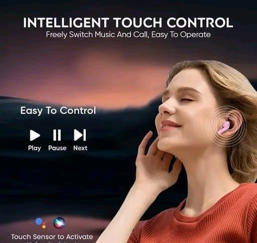 Image of Wireless Ear Bear Buds Wireless with 60H Playtime, Noise Isolation & Clear Calls, Bluetooth Earbuds with Voice Assistant, Bluetooth V 5.3 & with Type C Fast Charging 60H Playtime (Pink)