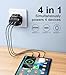 OGRANEE 4 in 1 Charger 40W for iPhone iWatch and Airpods Fast Charging, Portable Travel Multi Chargers for Apple Devices, Dual Usb Wall Charger Block, Phone And Watch Charger Station for iPhone, Black