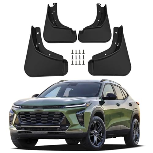 Image of No Drill Mud Flaps Compatible with Chevrolet Chevy Trax SUV 2024-2026, Custom Fit All Weather Tire Protector, OEM-Style Textured Black Mud Guards Exterior Accessories 4PCS