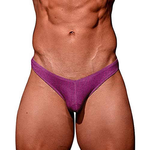 Men'S Cotton Ribbed Thong Underwear Sexy Low Rise T-Back Under Panties G-String Bulge Enhancing Thong Underwear2