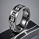 Vroxdrez Fidget Ring 8mm – Anti-Stress & Angstabbau Zappelring, Polierter Dreh-Ring, Hochwertiges Modeaccessoire, Geschenk für Männer & Frauen, 59,5mm (Schwarz)