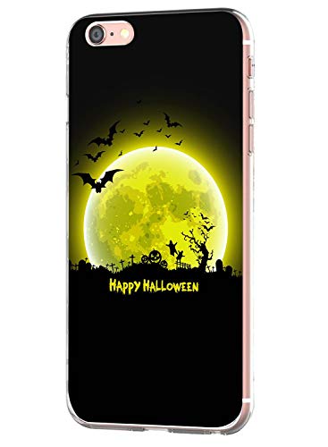 Fvntuey Case for iPhone 6 Plus/6s Plus Clear Soft Cover Pattern (Halloween Pumpkin Heartbeat) Full Body Protective Shell Ultra-Thin Silicone 360° Bumper Accessories Compatible with iPhone 6+/6s+(2)