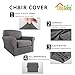 Easy-Going 2 Pieces Microfiber Stretch Chair Slipcover – Spandex Soft Fitted Sofa Couch Cover Washable Furniture Protector with Elastic Bottom Kids Pet Light Gray