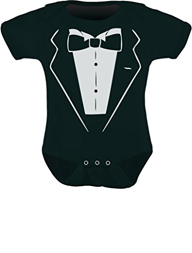 Tstars Baby Suit Bodysuit with Bow Tie Infant Tuxedo Romper for Halloween Wedding Party Outfit for Boys and Girls