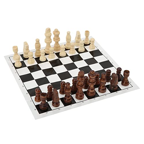 Juego de ajedrez portátil con tablero plegable y 32 piezas de juego para viajes y diversión familiar