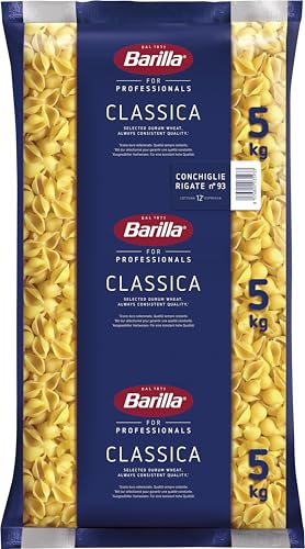 Barilla Hartweizen Pasta Conchiglie Rigate n. 93 – 1er Pack (1x5kg)