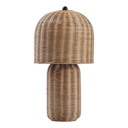 JONATHAN Y 22.5" Natural Brown Modern Coastal Woven Rattan Arched Table Lamp, Scandinavian Minimalist Bedside Lamp for Living Room, Bedroom, LED Bulb Included JYL5702A by JONATHAN Y - Image 9