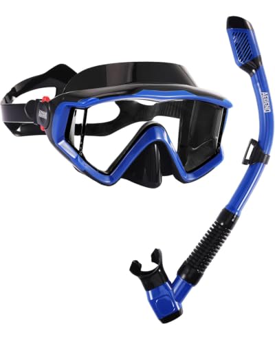 Aegend Snorkeling Gear for Adults - Anti-Fog Mask with Latest Top Dry Valve
