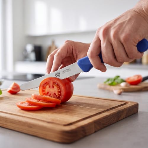 GRÄWE Brötchenmesser 6er Set, Frühstücksmesser mit Wellenschliff, Blau – Ansicht 5