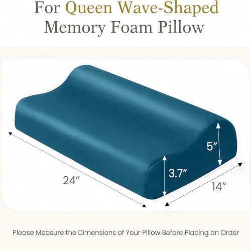 Image of Cooling Contour Cervical Pillowcase, Teal, 24x14x5 /3.7 Inches, 1 Piece