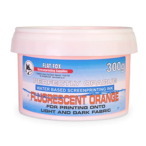 Flat Fox Tinta a base de agua opaca de impresión de pantalla (naranja fluorescente, 300g) Cover