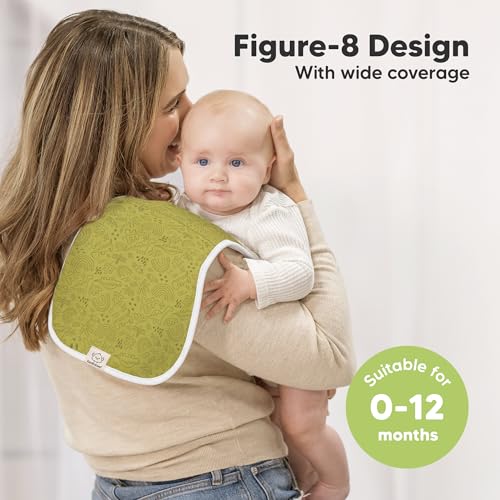 Image of Organic Burp Cloths Baby Boy & Girl - 5-Pack Super Absorbent Cotton Burping Cloths for Babies, Soft & Plush Newborn Spit Up Rags, Infant Towels for Milk Spit Up, Unisex, Large 21 inch x 10 inch (Mesozoic)