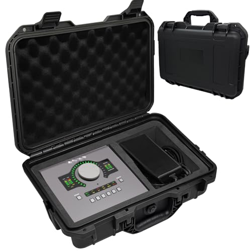 MiKiJoy4U Audio Interface Carrying Case for Universal Audio Apollo Twin X DUO/Twin X QUAD/Twin X DUO Gen 2/ Twin X QUAD Gen 2, Hard Shell Travel Case Equipped with Comfort Handle