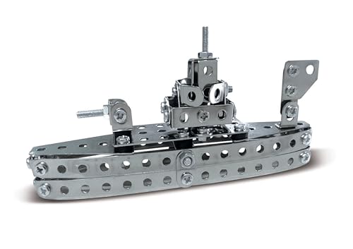 Coach House Partners Mini Builder Series Battleship Metal Construction Set – Stainless Steel, 152 Pieces, Tools Included, Enhance Dexterity Skills