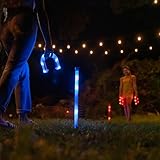 YARDCANDY After Dark Illuminated Horseshoes - Complete with 2 Weighted Blue LED Horseshoes, 2 Weighted Red LED Horseshoes and 2 LED Stakes. Perfect for Play Both Day or Night.